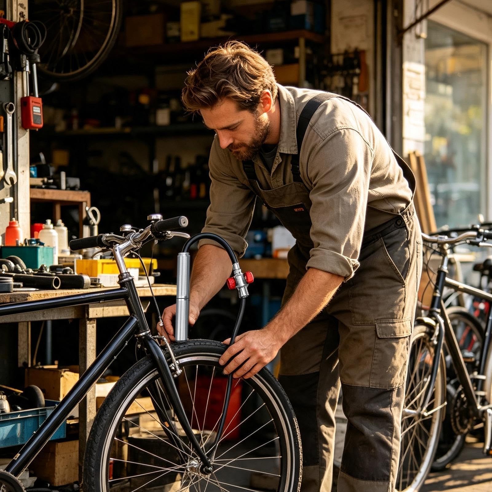 Pompa per pneumatici per bicicletta, portatile, leggera, in lega di alluminio, per pallacanestro, pallavolo, calcio, sport all'aperto, ciclismo, equitazione, mountain bike