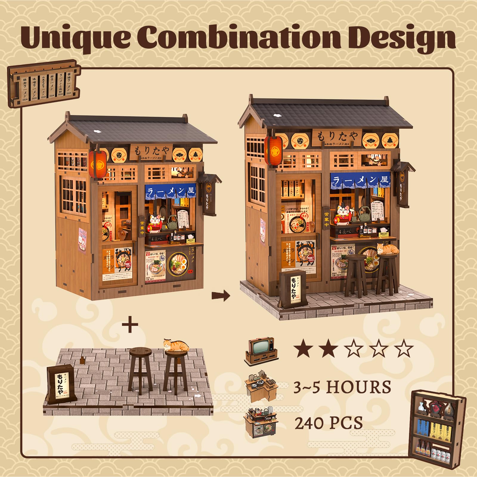 Fsolis Book Nook Japan, Modèle de Maison de poupée pour Adolescents à partir de 14 Ans - Présentoir décoratif pour bibliothèque et décoration d'intérieur - Cadeau créatif pour Les Jeunes bricoleurs