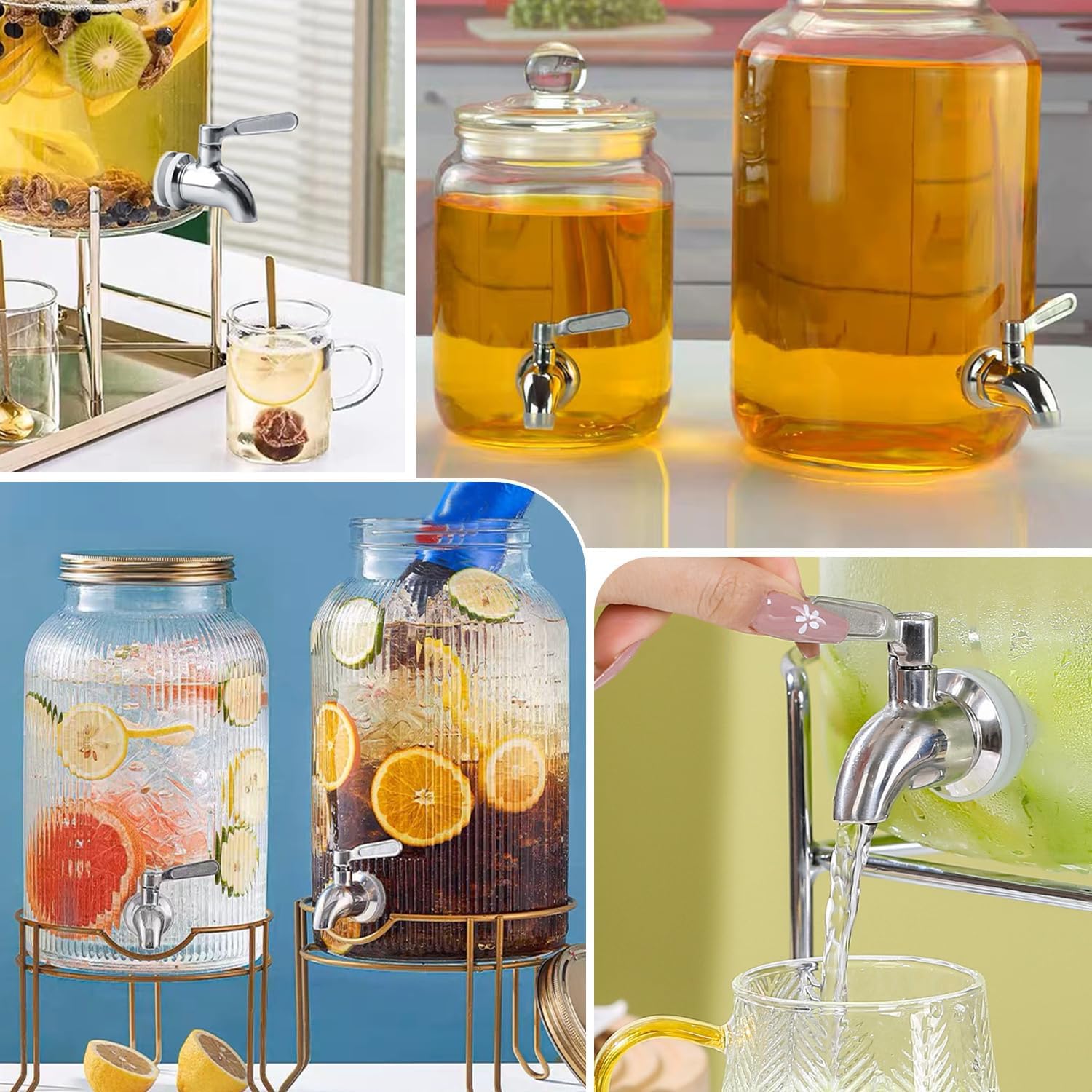 1 Pezzi Rubinetto Dispenser, Rubinetto Dispenser di Bevande di Ricambio, Acciaio Inossidabile 304, per Vino, Birra, Succhi di Frutta