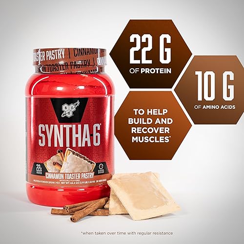 Miniatura 73 de BSN SYNTHA-6 - Proteína de suero en polvo con caseína micelar, proteína de leche de chocolate en polvo, Batido de chocolate, 97 porciones
