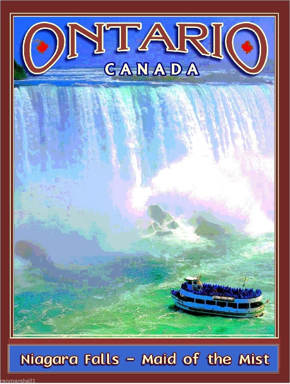 Magnet Ontario Canada Niagara Falls Maid of The Mist Canadian Tvl Advertisement Magnet