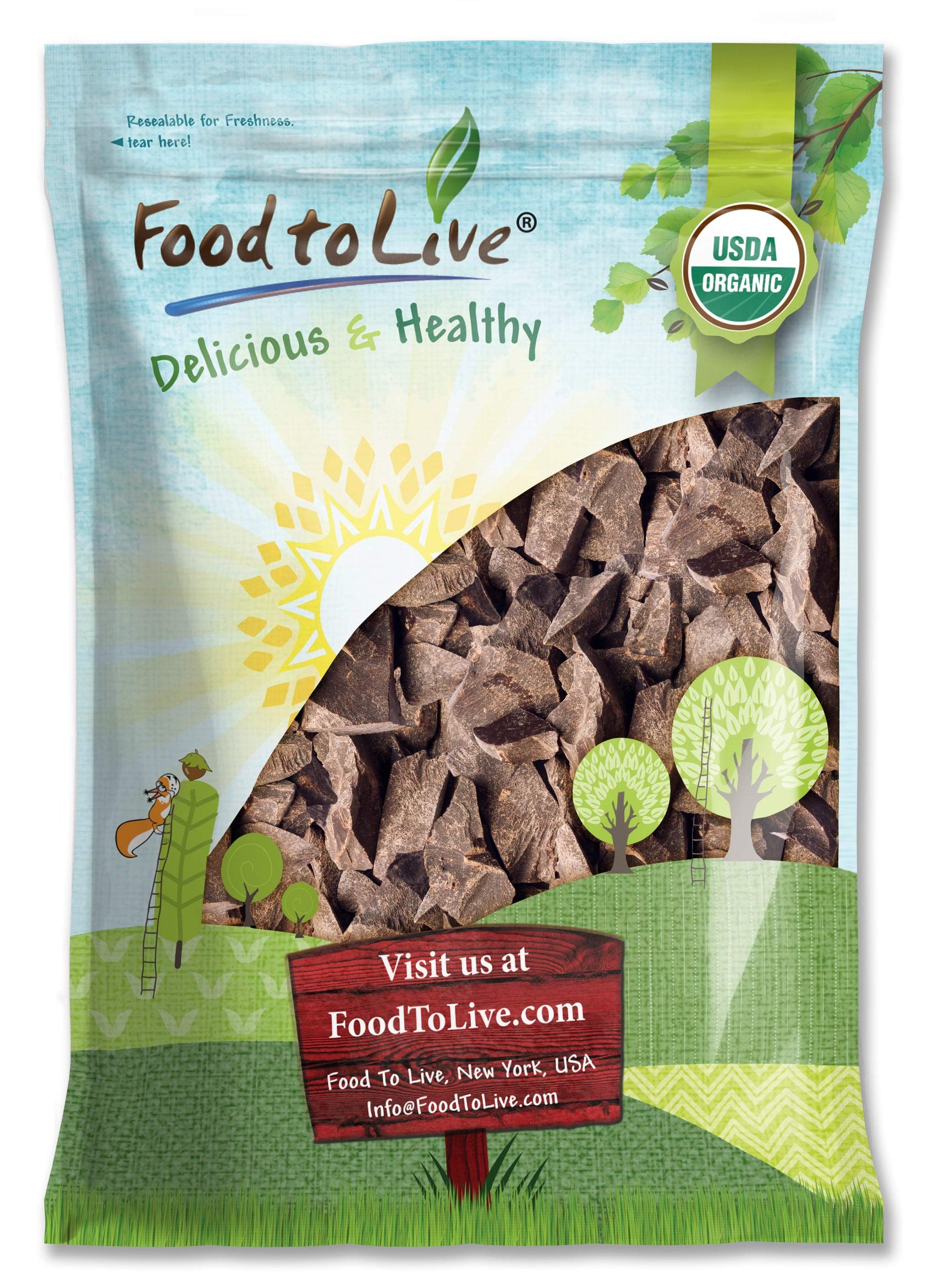 Food to Live Organic Cacao Paste Wafers, 7 Pounds - Non-GMO Cacao Liquor, Wafers and Bars, Pure, Unfiltered, Unrefined, Keto, Vegan, Bulk, Rich in Dietary Fiber, Copper, and Manganese, Sirtfood