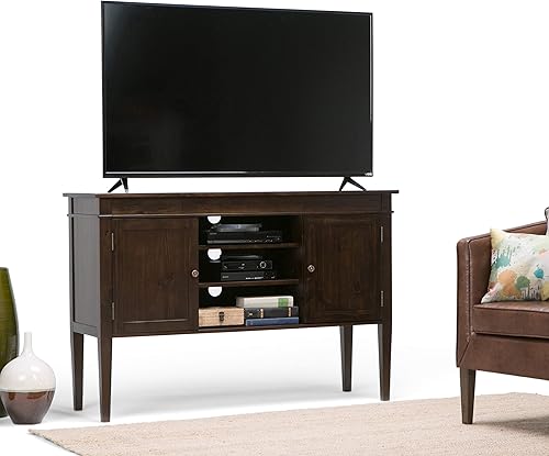 Miniatura 2 de SIMPLIHOME Carlton - Soporte universal para TV de madera maciza, 60 pulgadas de ancho, contemporáneo, centro de entretenimiento para sala de estar,