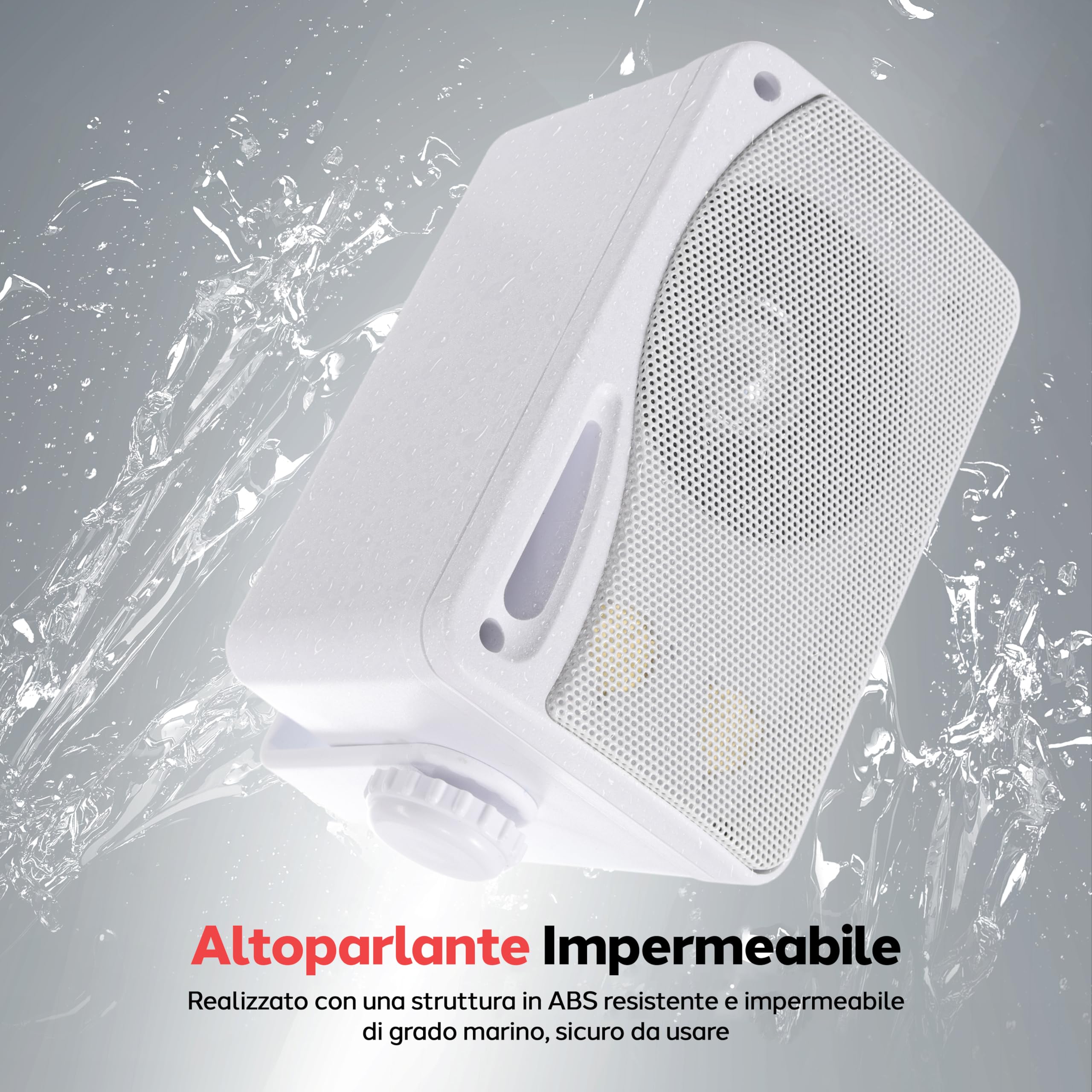 Pyle Cassa Mini a 3 Vie Impermeabile per Esterni, Altoparlante Coppia 8,89 Centimetri, 200 Watt Grado Marino, Resistente Intemperie, Griglia in ABS, Casa, Barca, ai Bordi della Piscina, Patio