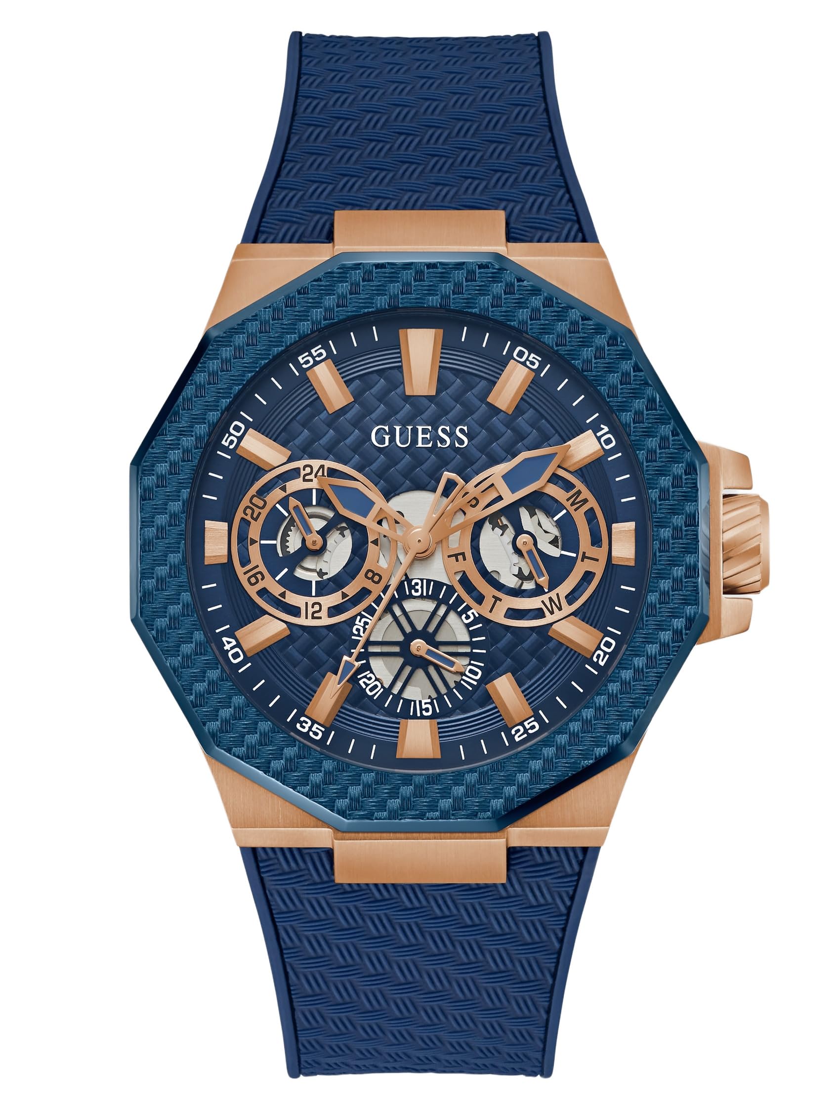 GUESS Orologio Multi-​quadrante al Quarzo Uomo con Cinturino in Silicone GW0853G3