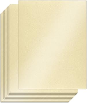 Gondiane OffWhite Shimmer Paper, 24Pcs 8.5 x 11 Inches, 92lb