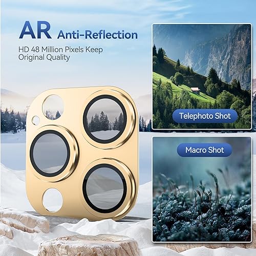 Miniatura 4 de Jeluse Paquete de 2 protectores de lente de cámara para iPhone 15 ProiPhone 15 Pro Max, protección contra caídas cubierta de cámara de vidrio