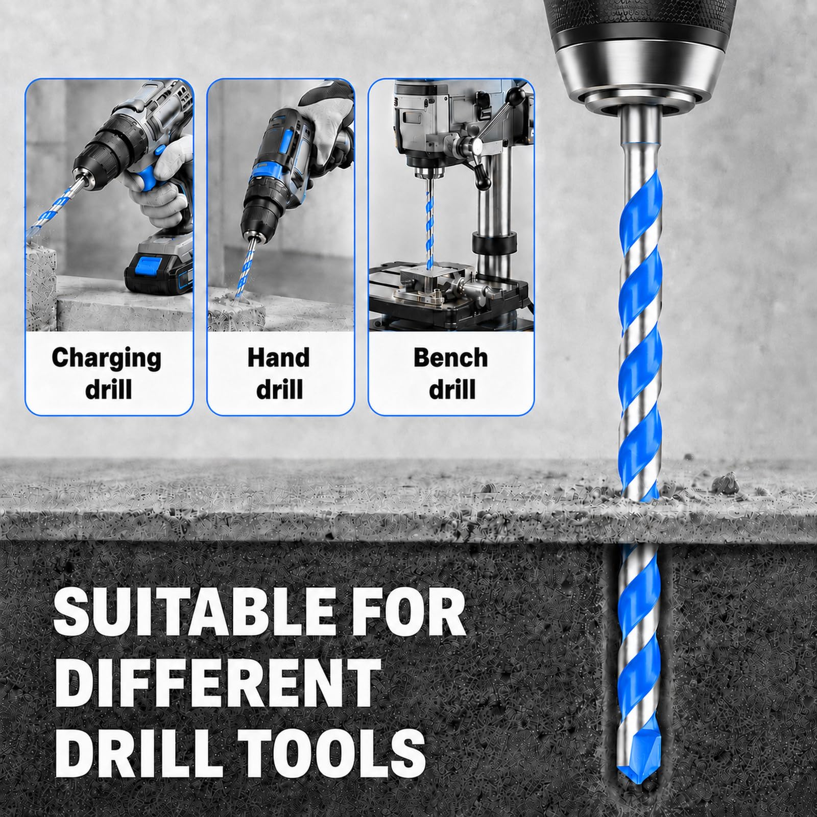 Concrete Drill Bit Set - 7 Piece Masonry Bits -2 Concrete Drill Bit Set - 7 Piece Masonry Bits -2