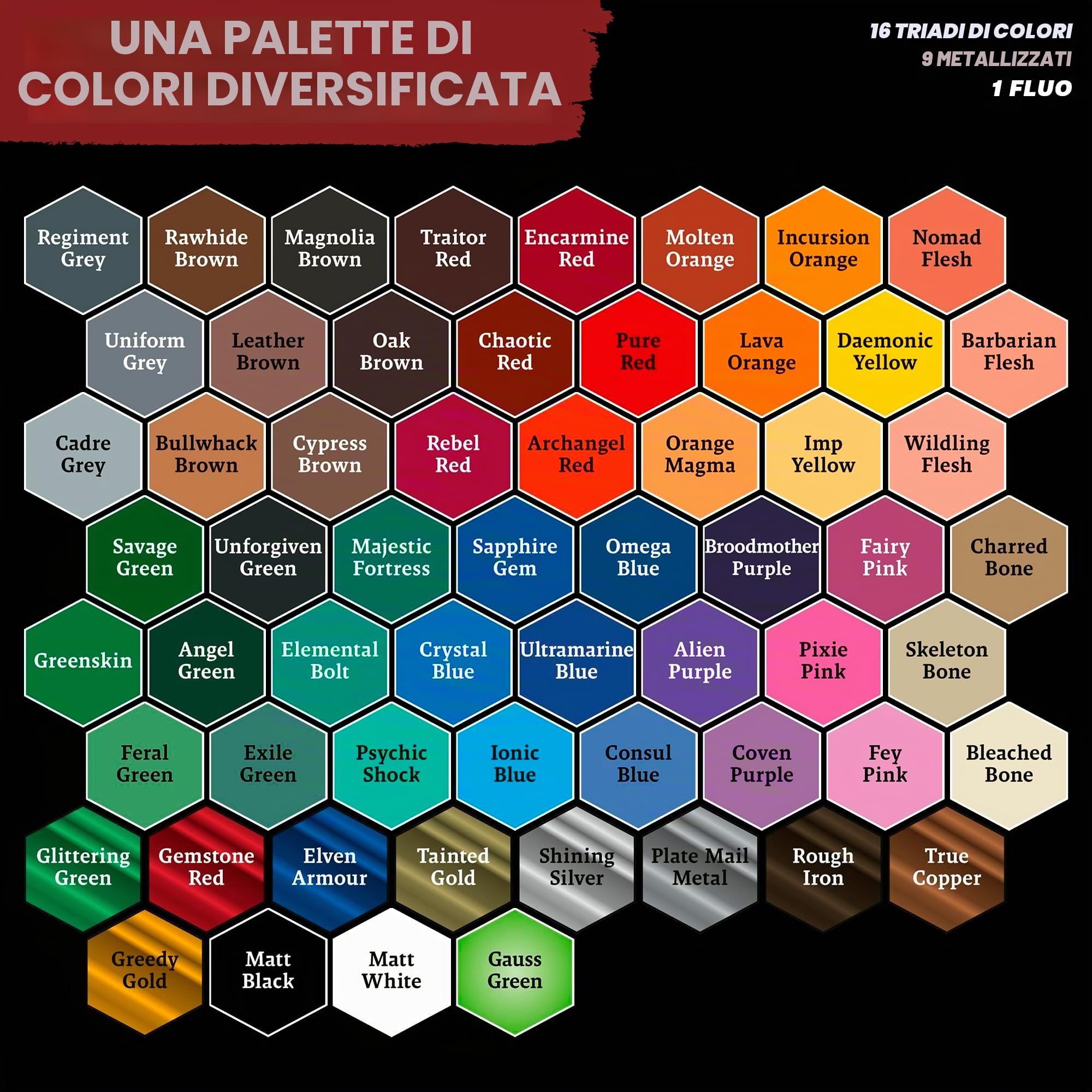 The Army Painter, Warpaints Air Mega Set Combo, 60 x 18 ml, aerografo | Colori acrilici per aerografo, 9 metallici, 1 fluo e 1 stazione di pittura, per DnD e Warhammer