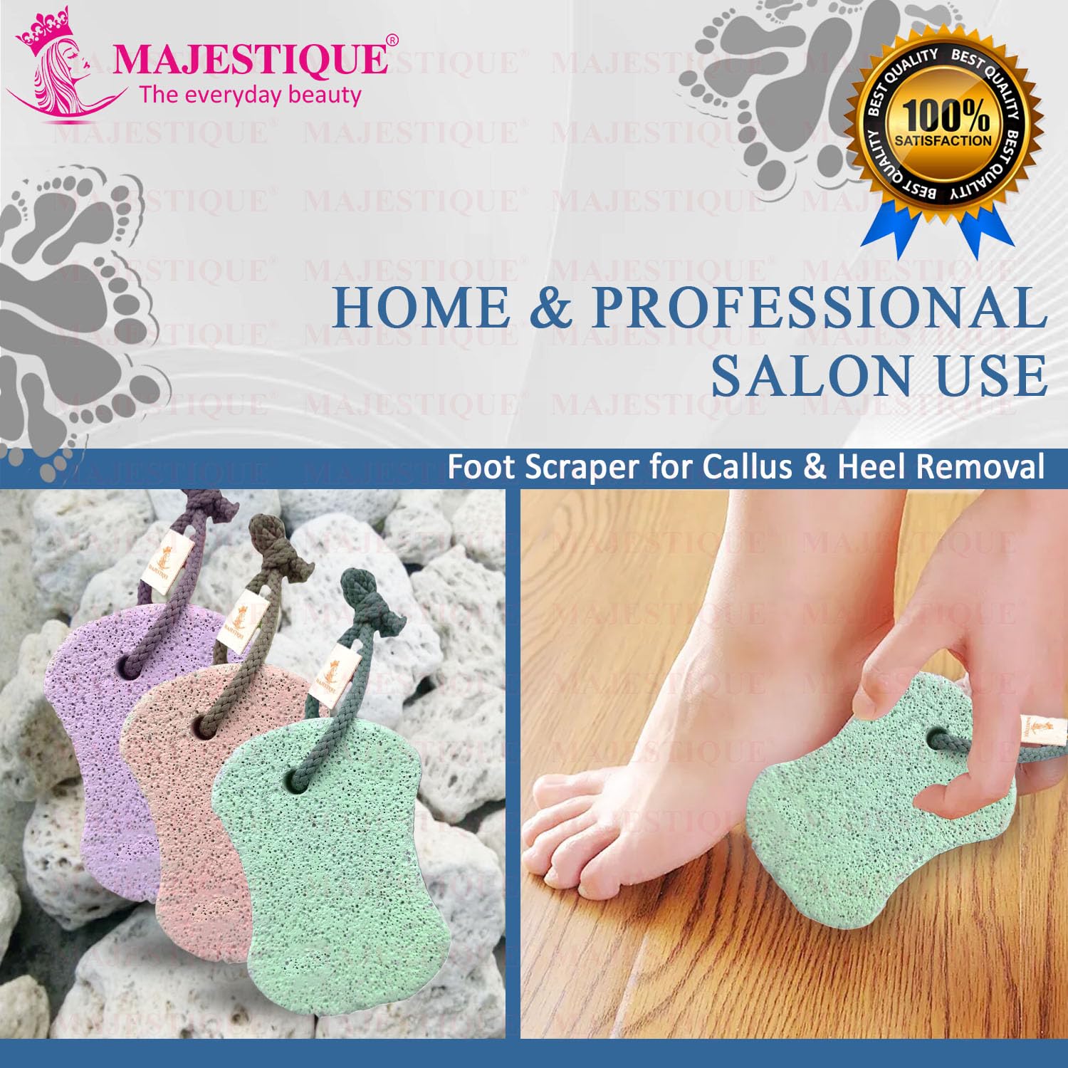 Majestique Pumice Stone, Natural Pumice Stone for Feet/Hand, Small Callus Remover/Foot Scrubber Stone for Men/Women 4