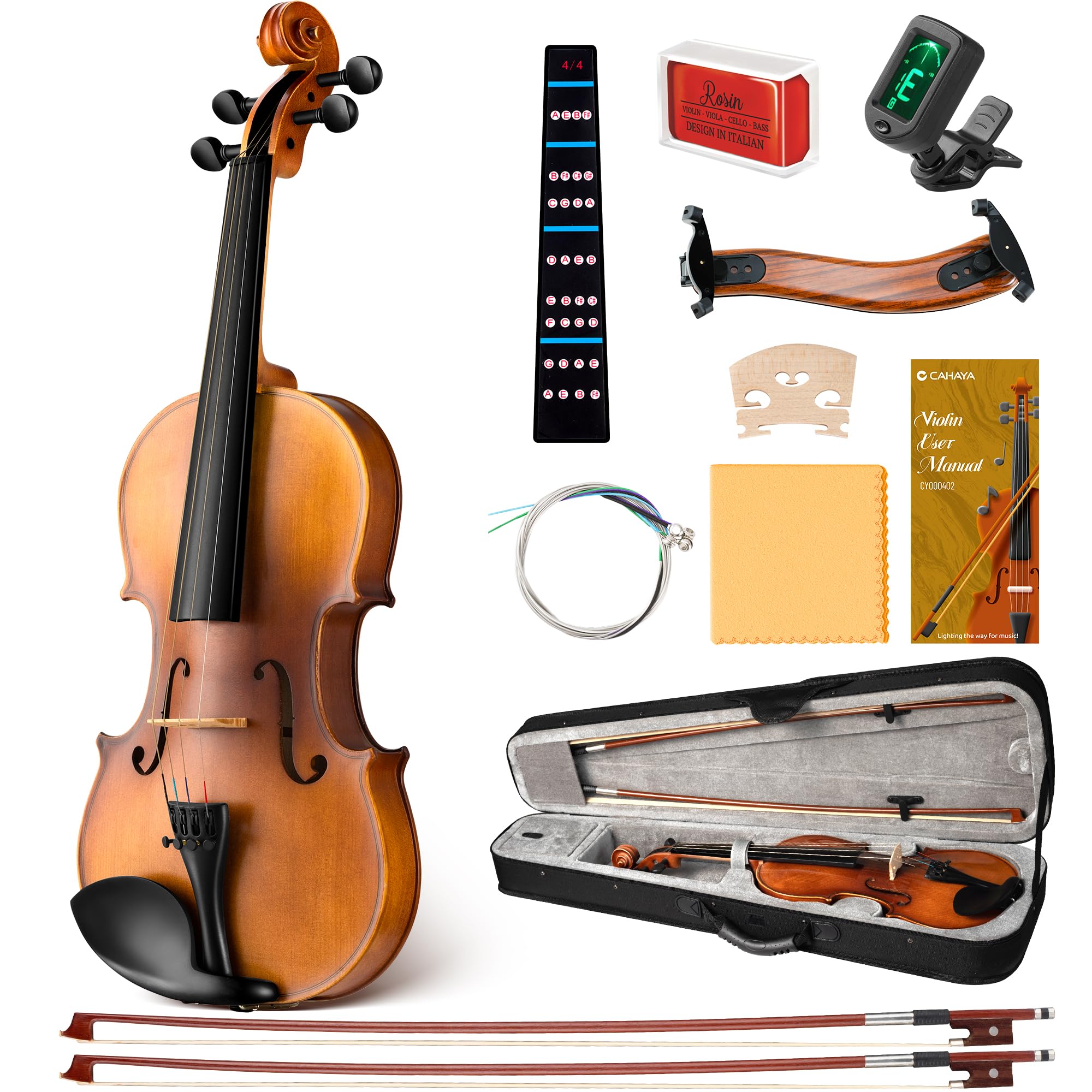 Grading viool beginner volwassen kinderen van antieke muziekinstrumenten PCTONC (Kleur: Bruin