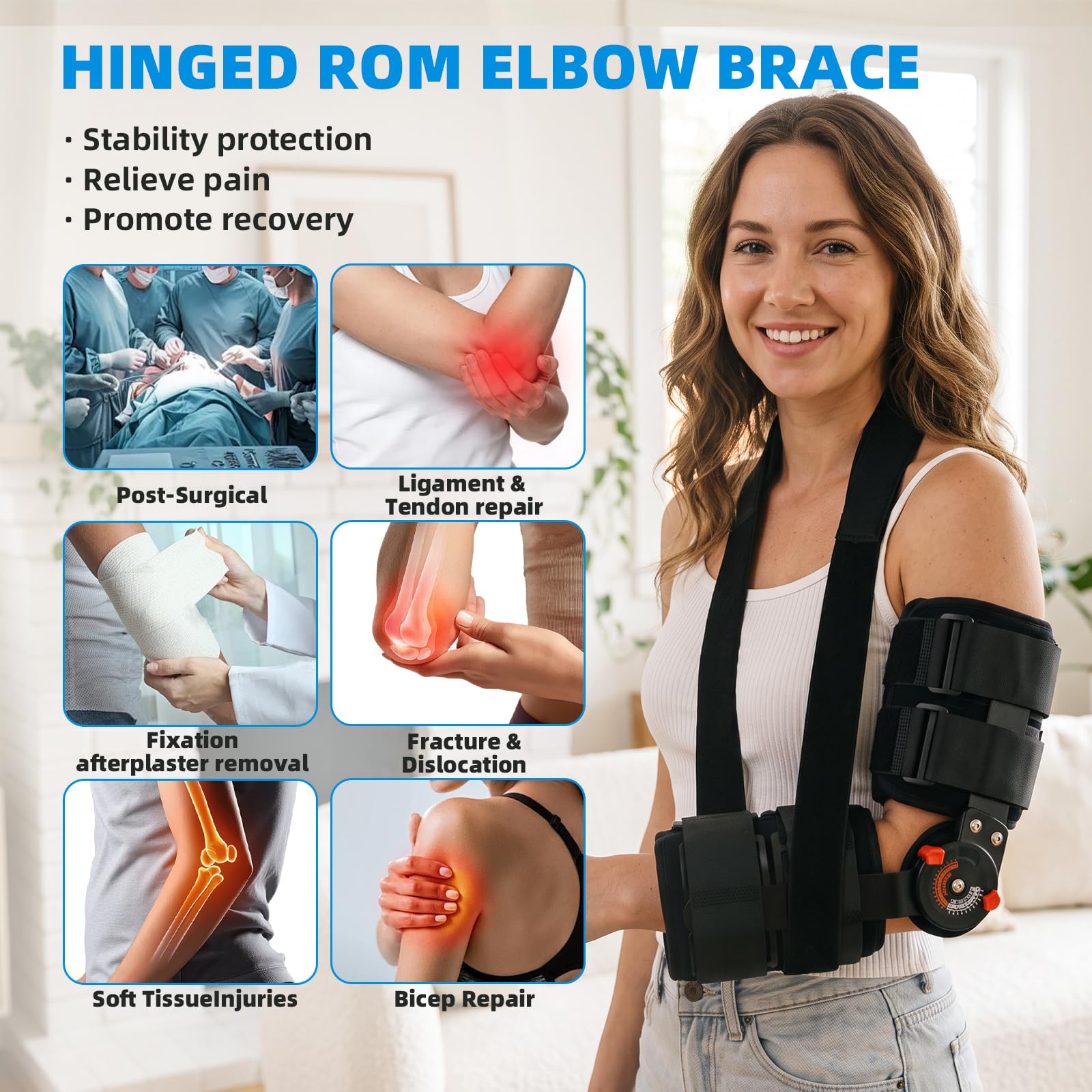 Coudiere musculation, attelle coude, coudiere tendinite | Attelle orthopédique réglable pour coude,rééducation post-opératoire,adaptée aux ligaments,tendons et fractures,universelle pour les deux bras