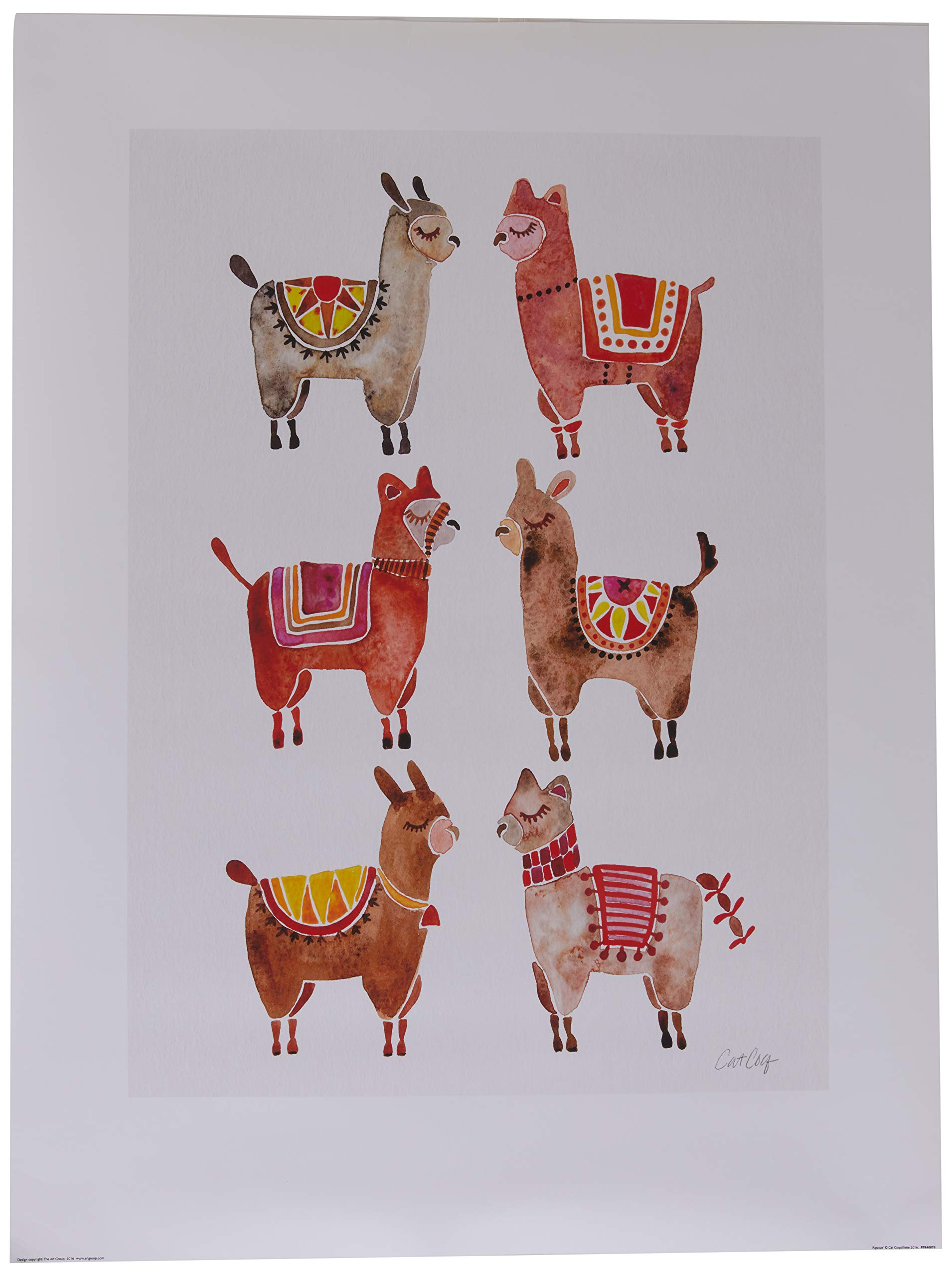 The Art Group Cat Coquillette (Alpacas) -Art Print 60 x 80cm, Paper, Multicoloured, 60 x 80 x 1.3 cm