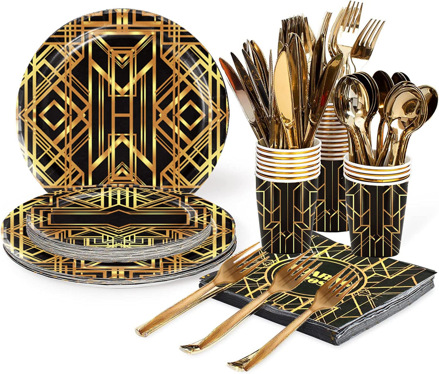 Set Vaisselle Fête Dancing Queen - 20 Assiettes + 20 Serviettes, Décoration Anniversaire Disco Années 70