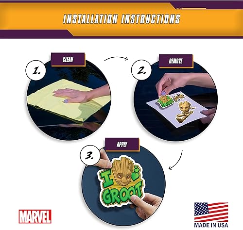 Miniatura 8 de Marvel Guardianes de la Galaxia Groot Calcomanías  Juego de 9 calcomanías de vinilo para coche, laptop, computadora, monopatín, calcomanías de