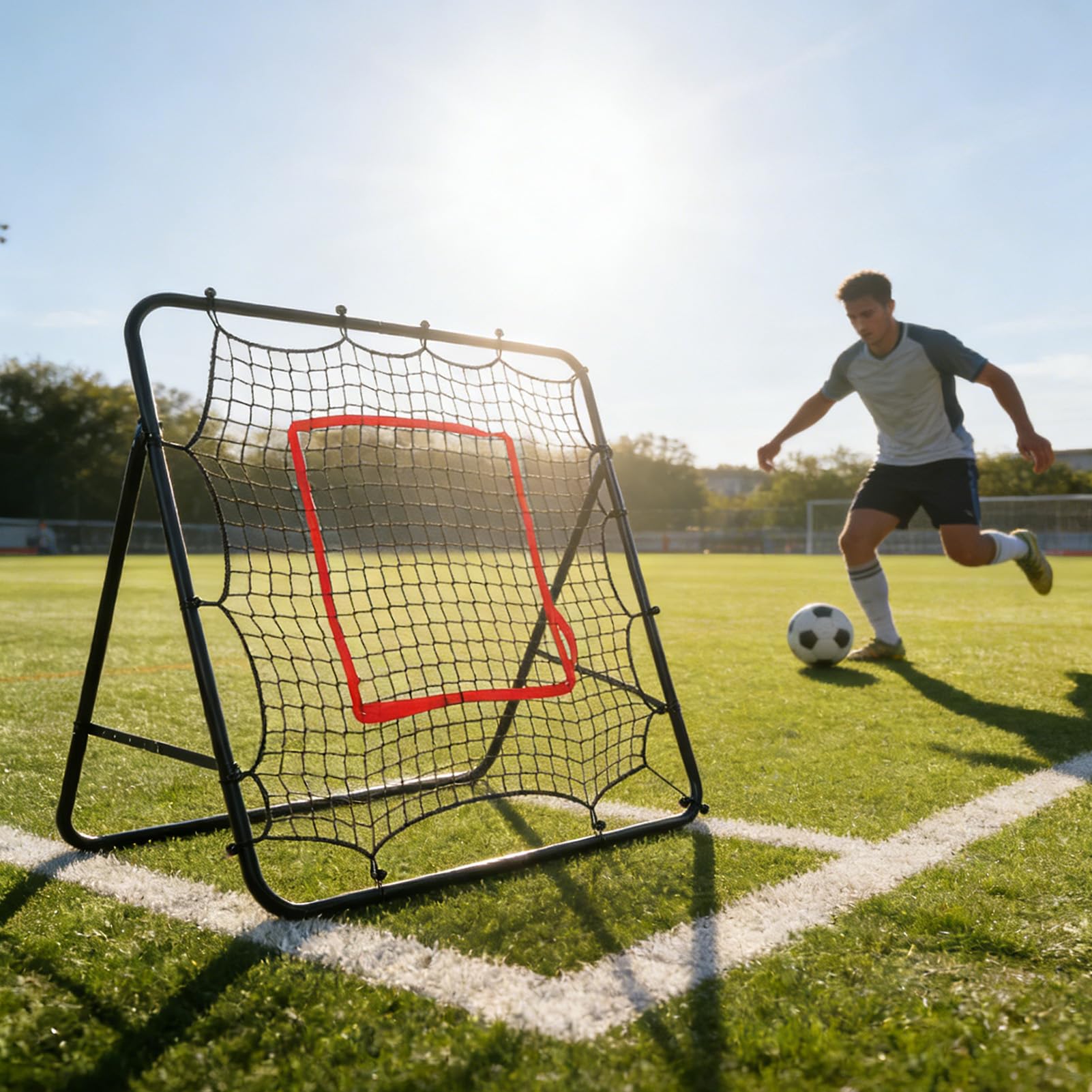 Generic Siatka do Softballu Pitch Back Net Efektywny Trening Regulowana Konstrukcja do Siatkówki Piłka Nożna Stal PE 3,94 X 3,94 Stopy