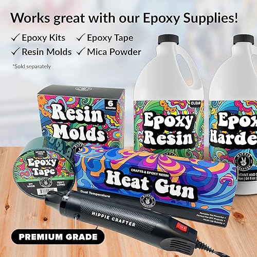 Miniatura 7 de Pistola de calor artesanal para manualidades, mini herramienta de soplete de aire caliente de 2 velocidades de 300 W para resina, arcilla