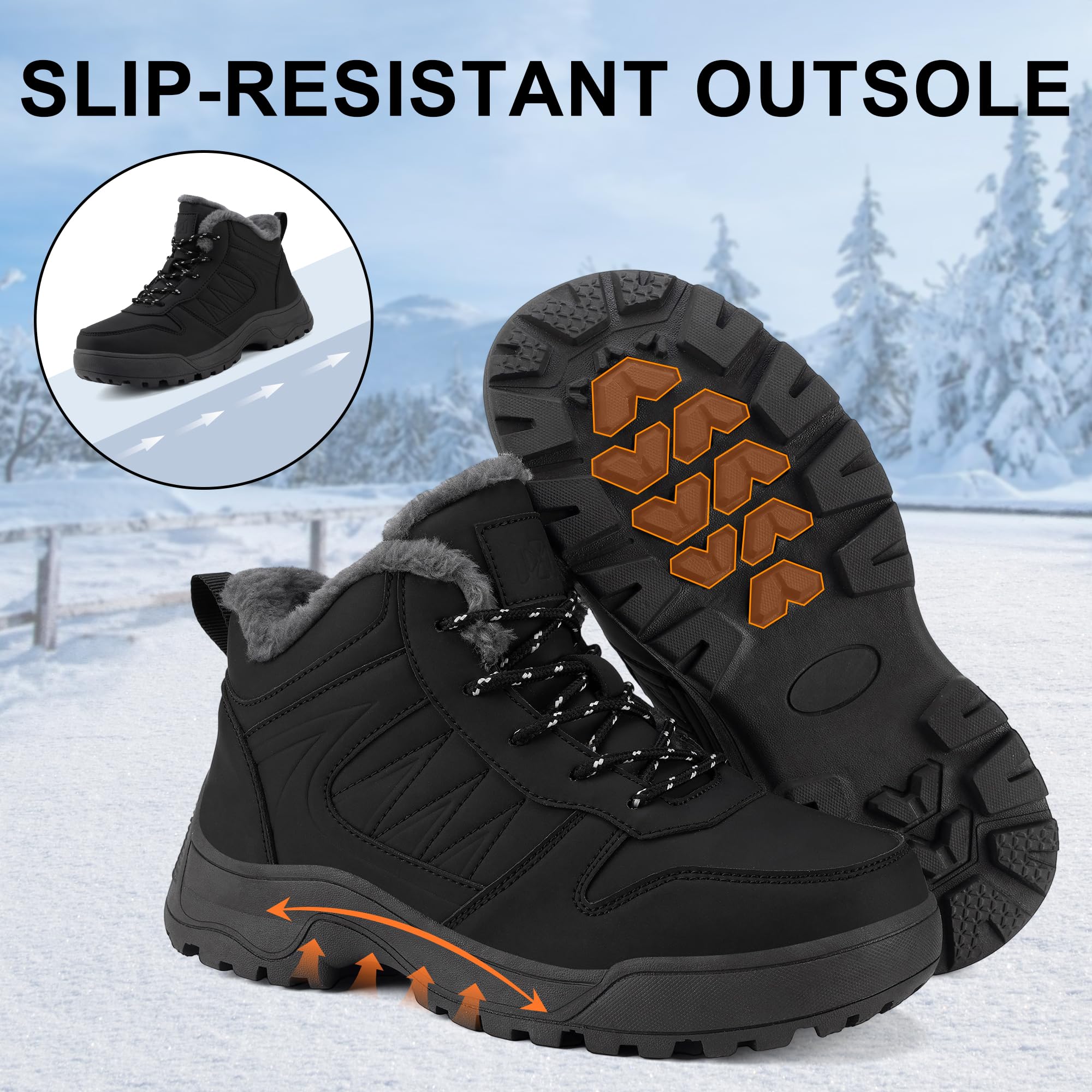 Botas de Nieve Mujer Impermeables Antideslizantes - Forradas de Pelo Caliente, Botas de Invierno Abrigadas para Mujer