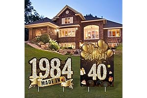 40th Birthday Yard Sign Black Gold Happy 40 Birthday Decoration Outdoor Decor...
