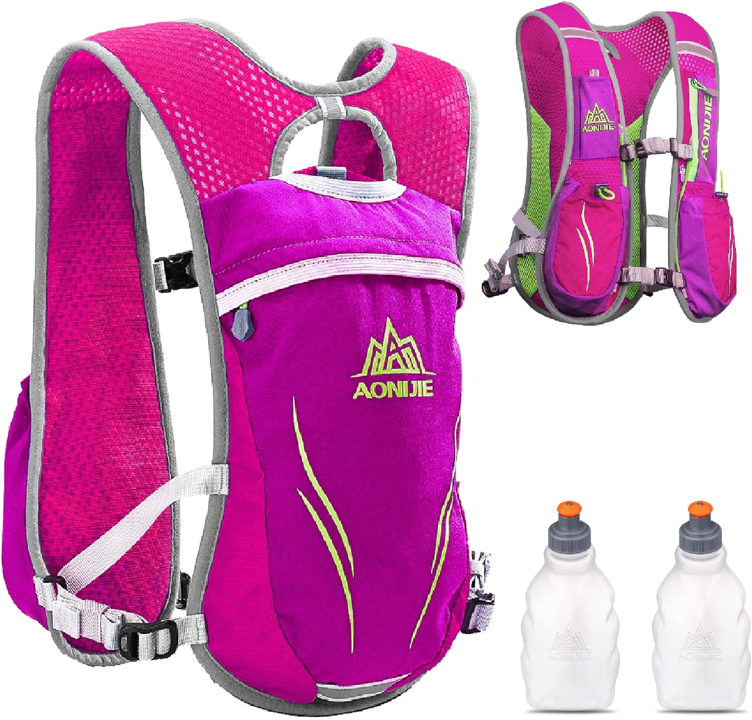 YAPJEB Hydration Running Vest 5L 5.5L Running Water Backpack Outdoors Hydration Pack for Trail Marathon Running Race Cycling Hiking