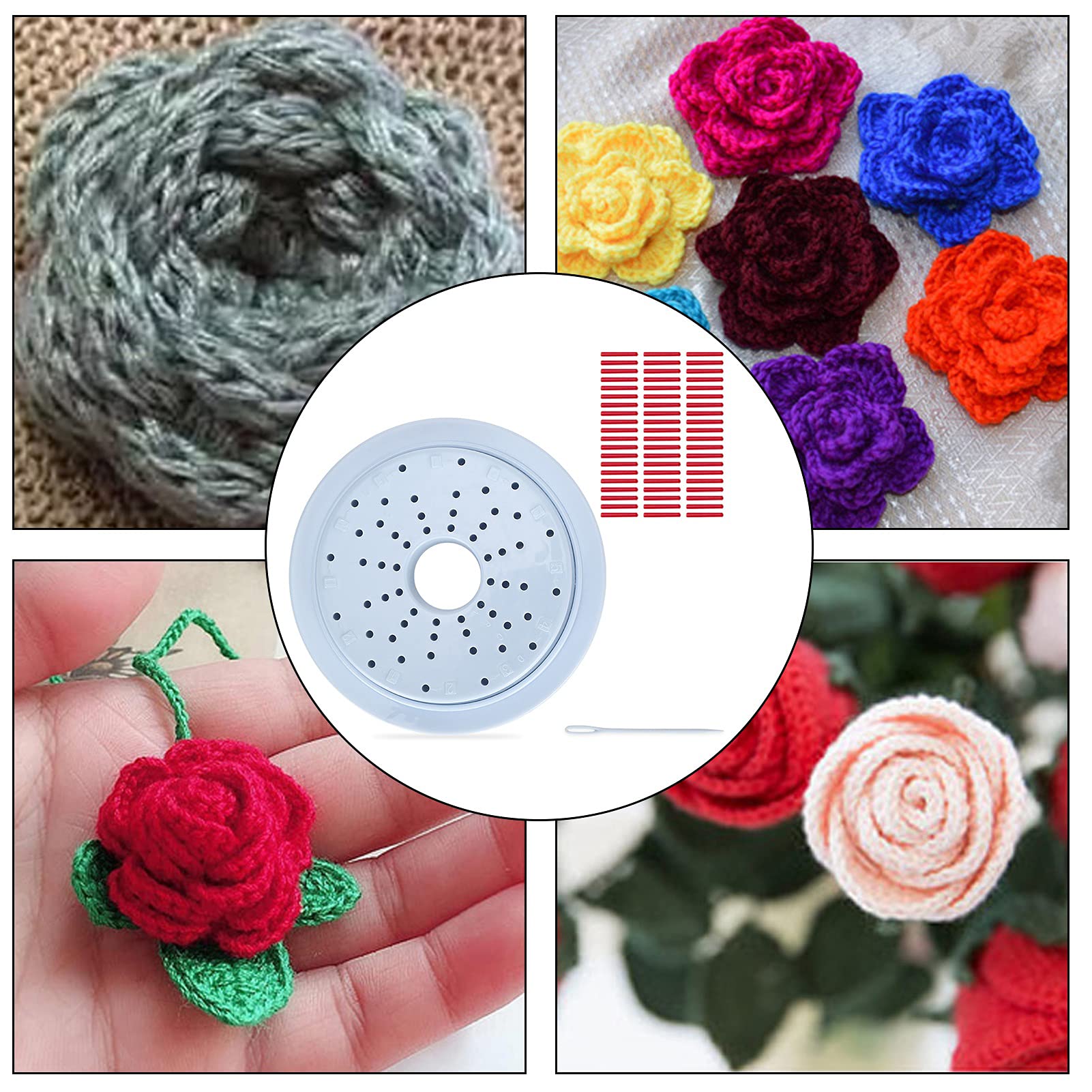 Telaio per Maglieria Rotondo, Kit Fai-da-te per Tessitura, Strumento per Creazione di Fiori in Lana