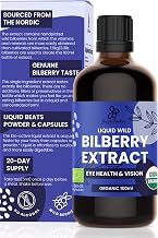Jungle Powders Wild Bilberry Extract for Eyes USDA Organic 3.4oz Bottle of Liquid Bilberry Anthocyanin Alcohol-Free European Blueberry Bilberry Supplement for Eyes High Bioavailability Liquid Extract