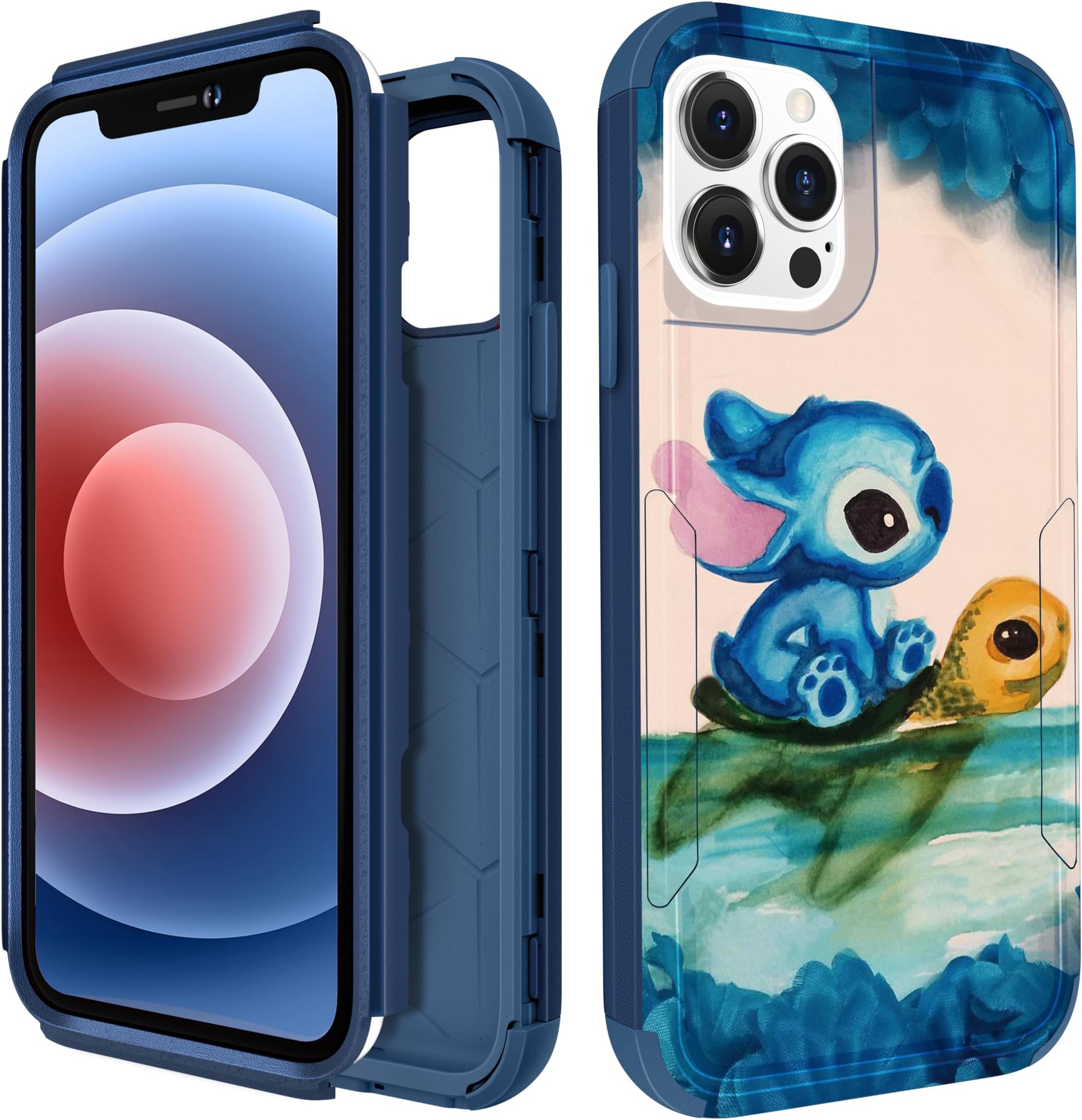 Lupct for iPhone 12 Pro Max 6.7" Heavy Duty Phone Case for Boys Kids Girls Cute Cartoon Cool Hard Triple Layers Rugged Military Full Body Cover Drop Protective Cases for Apple i Phone 12 Promax Turtle