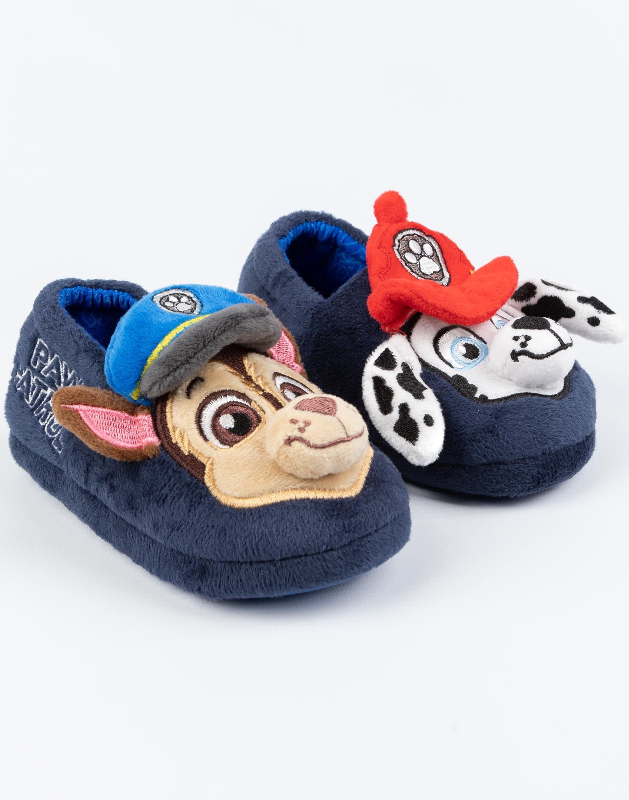 PAW PATROL Kapcie dziecięce dla małych dzieci, animowane szczeniaki ratunkowe z uszami 3D, Chase Marshall, dla dziewcząt i chłopców