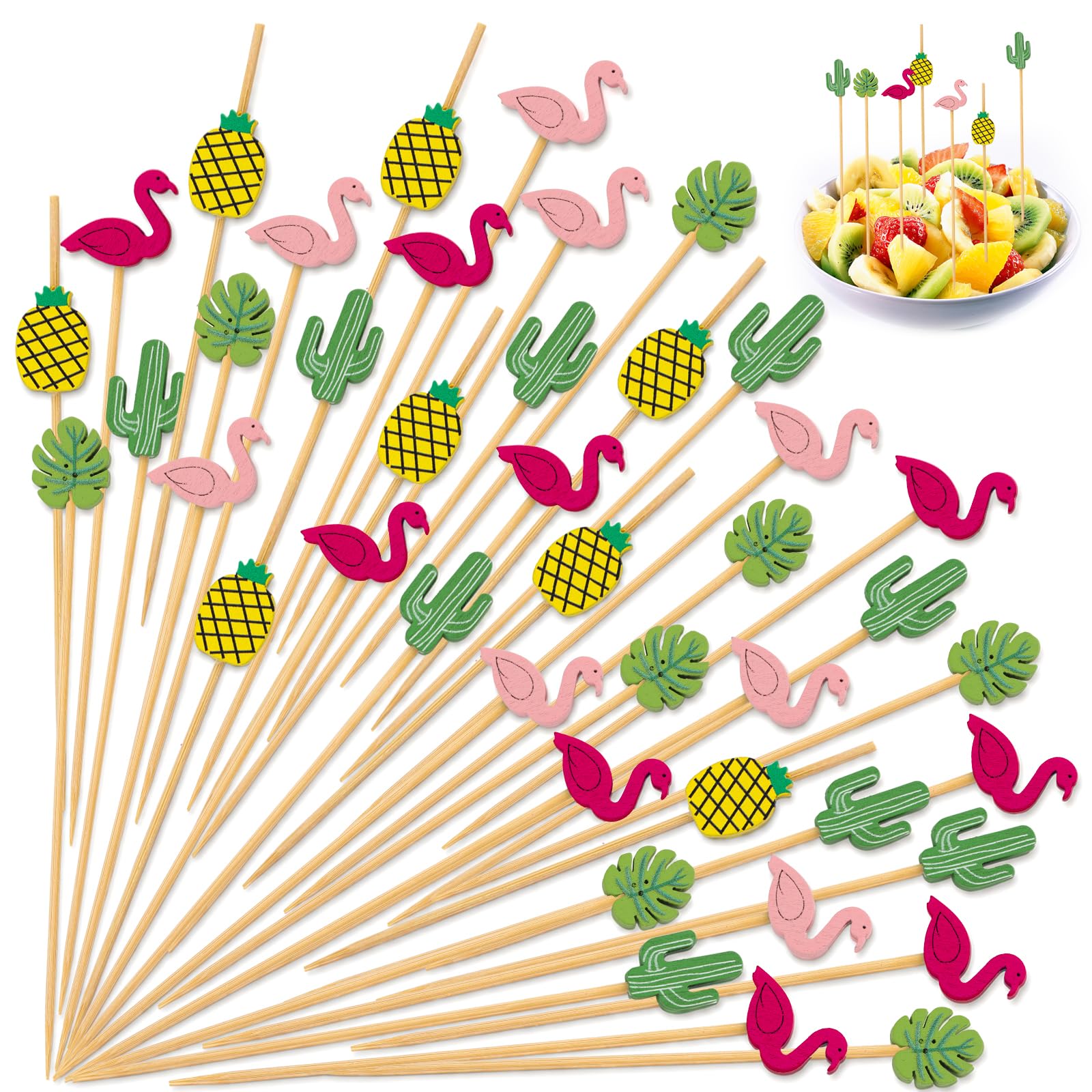Hopton 100 Pcs Cocktail Sticks, 4.7 inch Bamboo Cocktail Picks