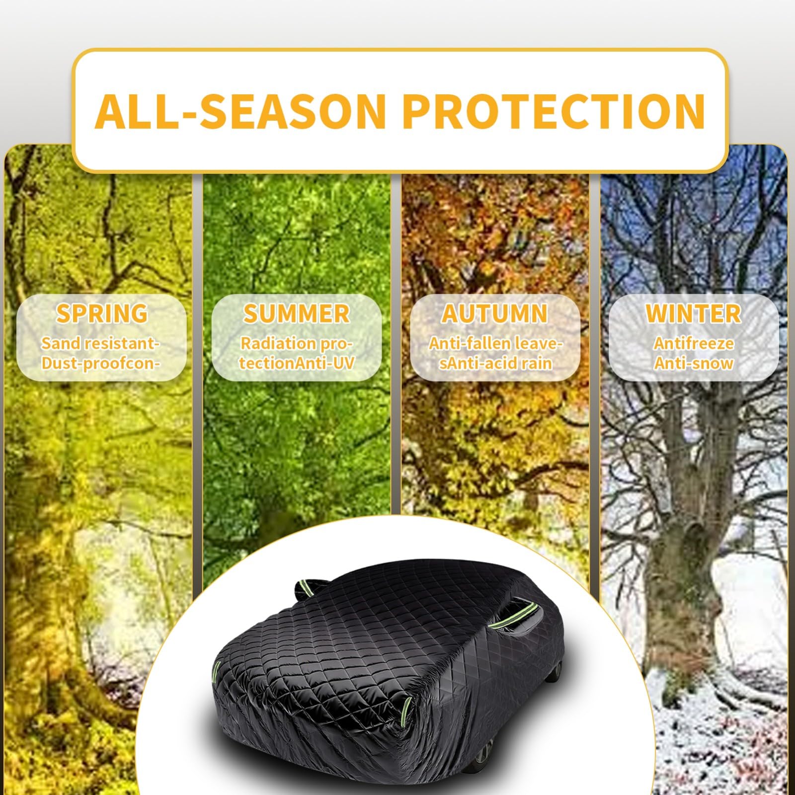 Funda Coche Exterior Antigranizo para Merced-Benz CLS(2008-2025),Cubre Coche Completa Antigranizo Protectora Granizo Engrosamiento,Prueba Viento Lluvia Nieve UV-Negro