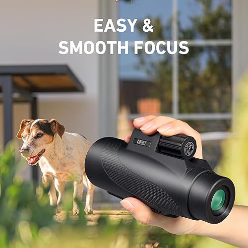 Miniatura 4 de Gosky Monocular de 12 x 50 para adultos, telescopio monocular con prisma BAK4 y lente FMC, monocular ligero ideal para observación de aves, caza,