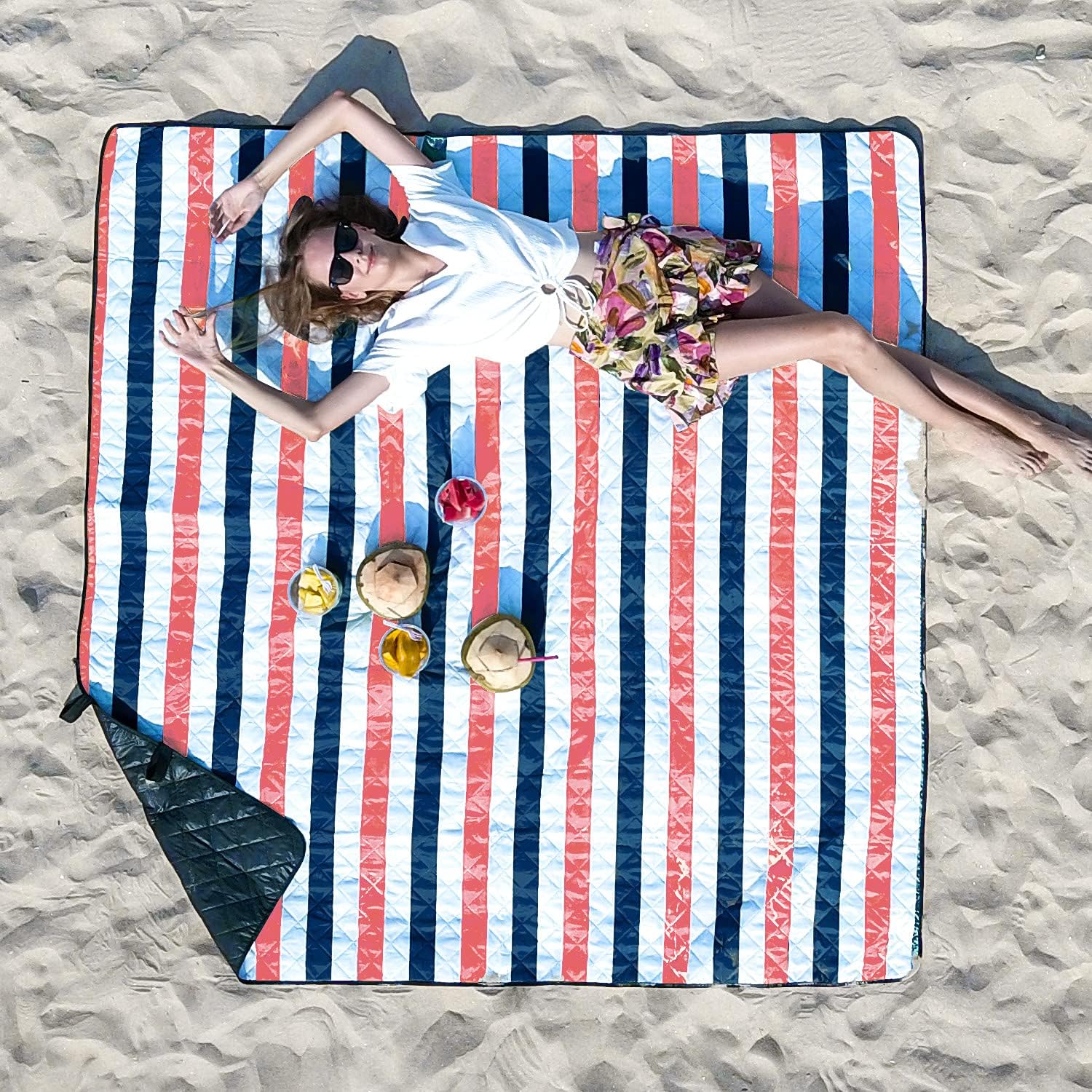 HOdo Picnic Blanket Machine Washable Extra Large Outdoor Beach Blanket Waterproof Mat for Grass, Camping, Portable, Oversized, Foldable