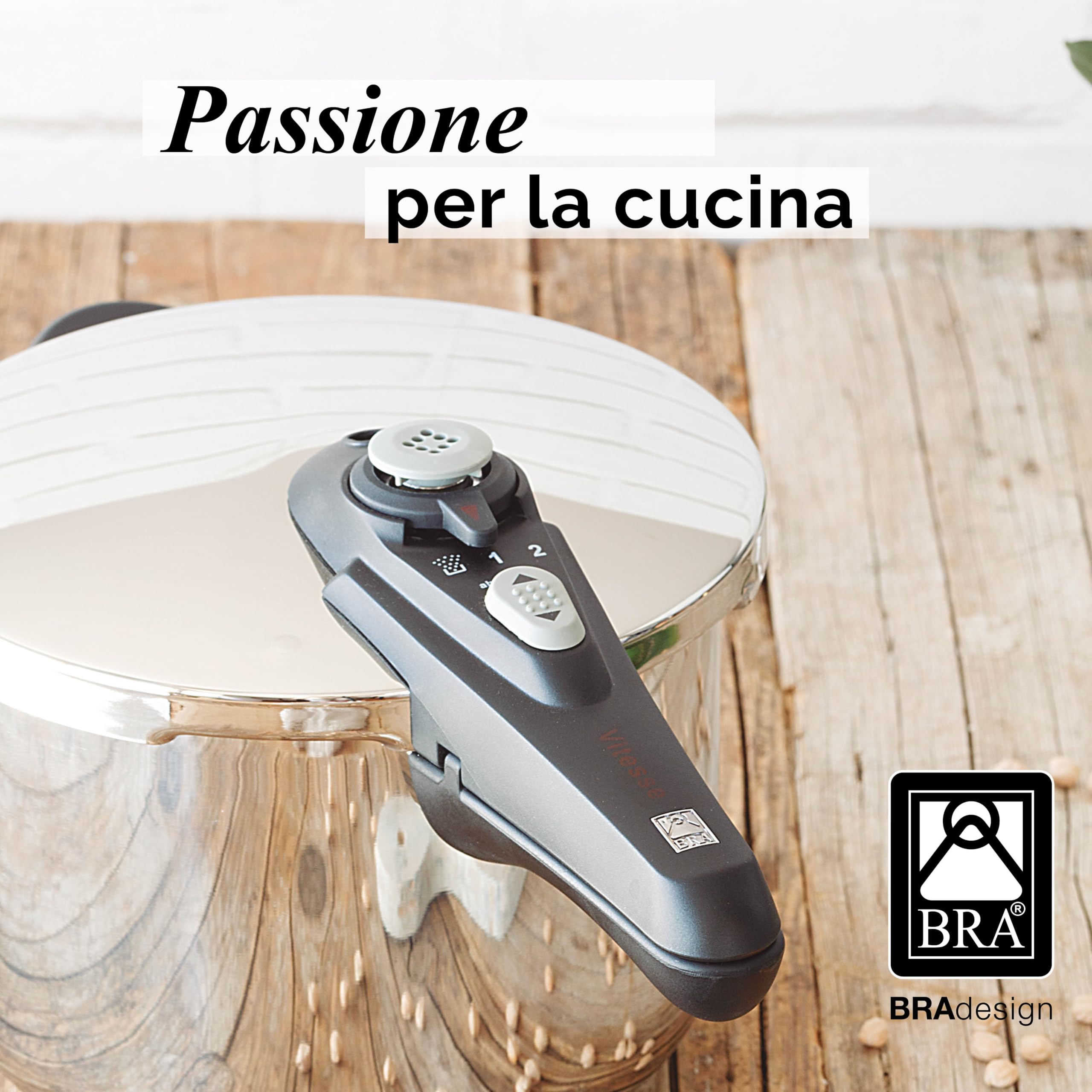 BRA Vitesse- Inox Set Pentole a pressione 4+7 l | Metal, Argento, 4, adatte a tutti i tipi di piani cottura inclusa induzione