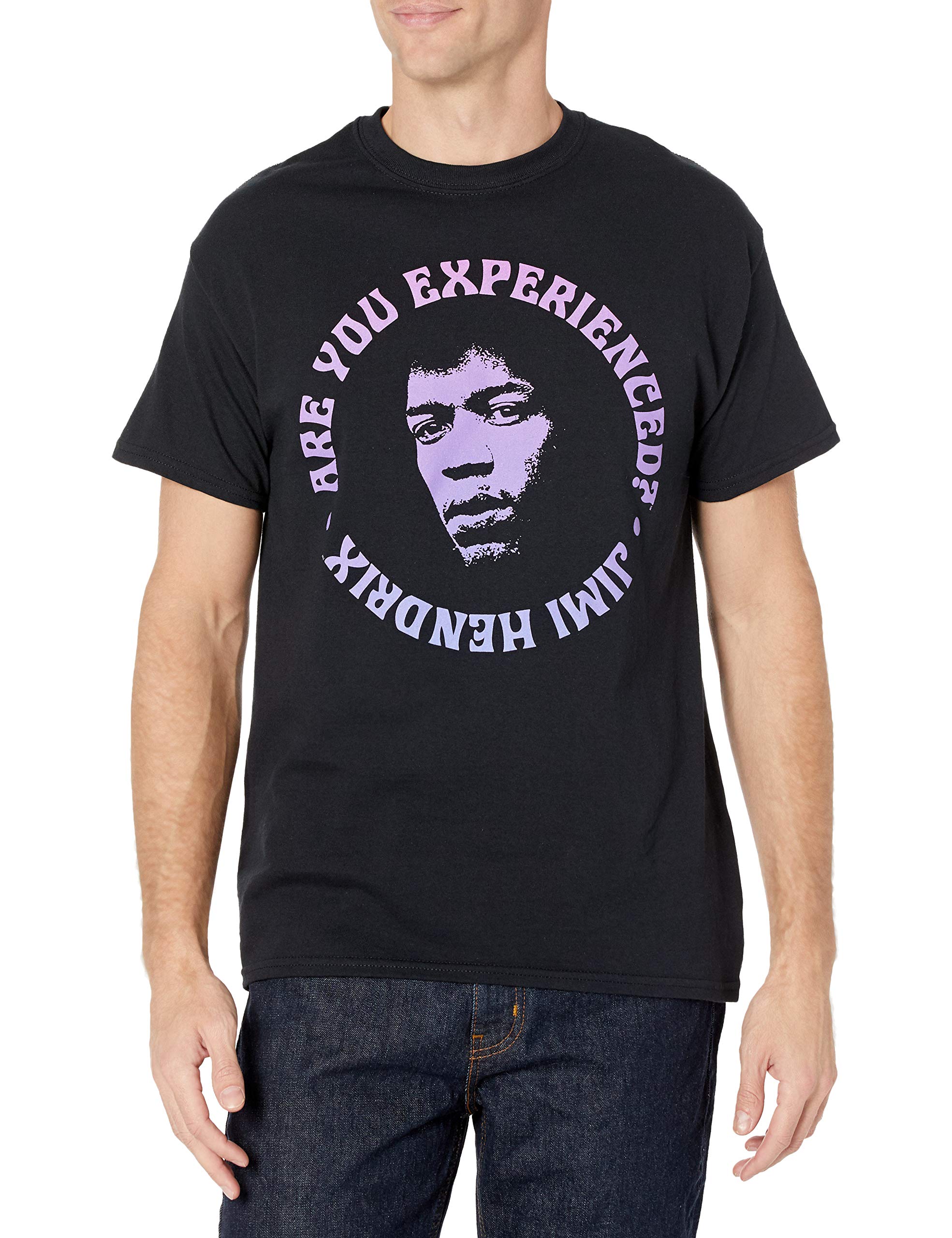 Jimi Hendrix Unisex-Adult Standard Purple Blue Gradient Short Sleeve Classic Fit T-Shirt