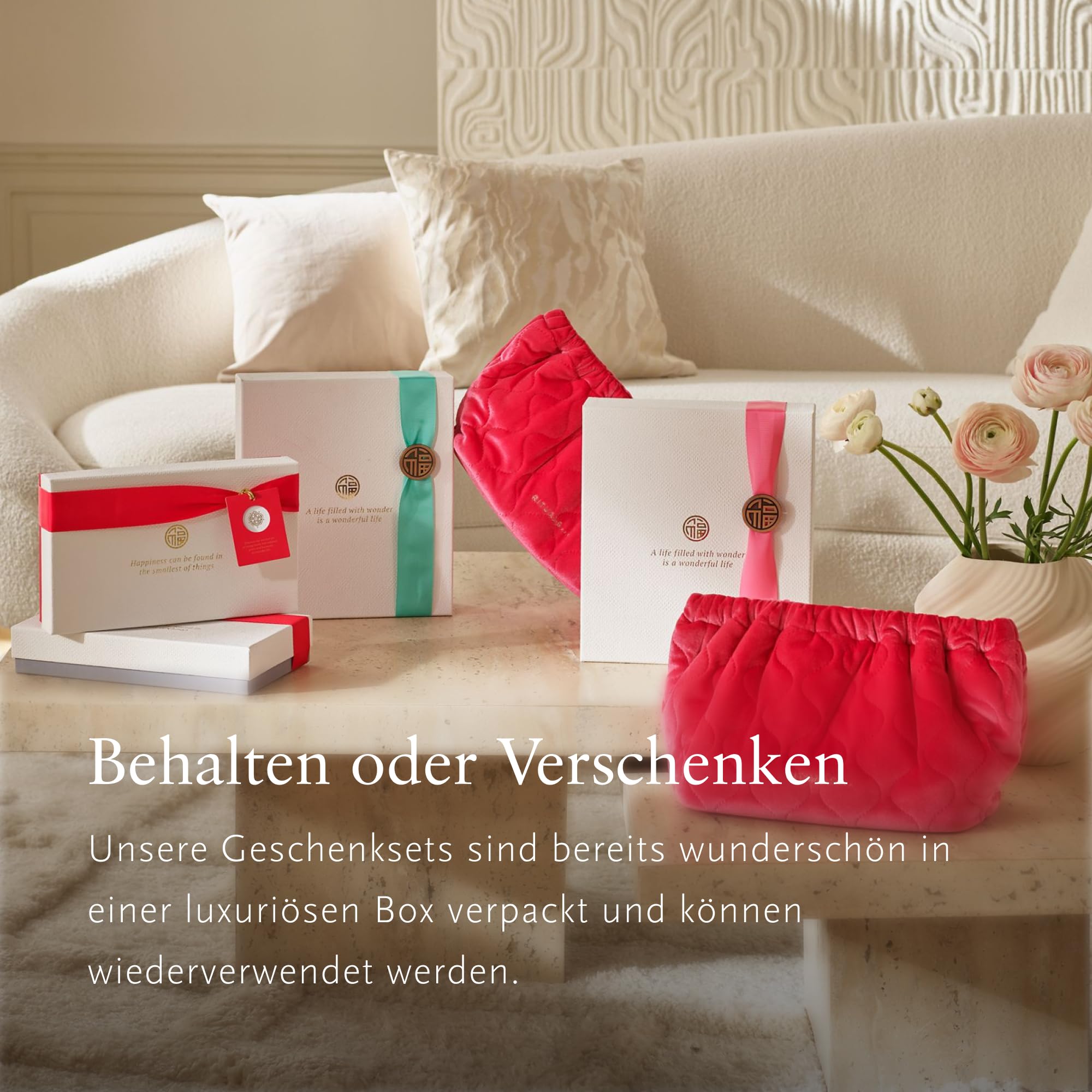 RITUALS Geschenkset The Ritual of Sakura Large – Hautpflege mit Kirschblüte und Reismilch, inklusive Waschtasche