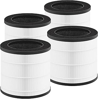 14 Replacement Filter for Air Puri-fier, 3-in-1 Composite Filtration with H13 True HEPA Filter, Fine Pre-Filter and Efficient Activated Carbon Filter, Packs of 4