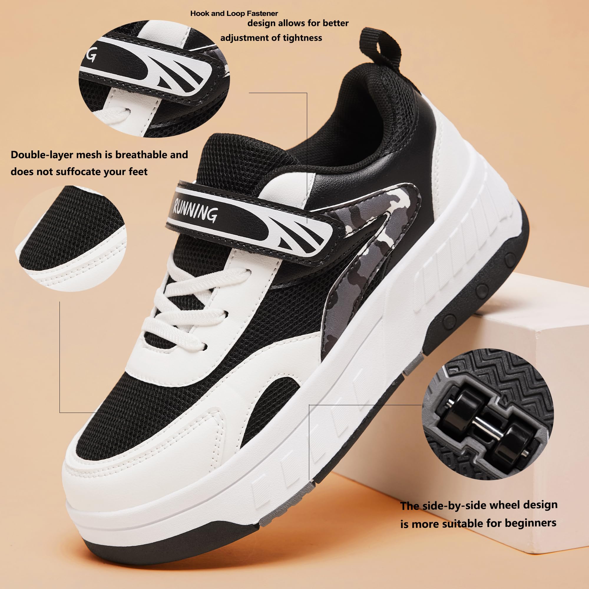 Chaussures d'été en maille respirante à 4 roues pour garçons et filles - Élégantes, durables et confortables