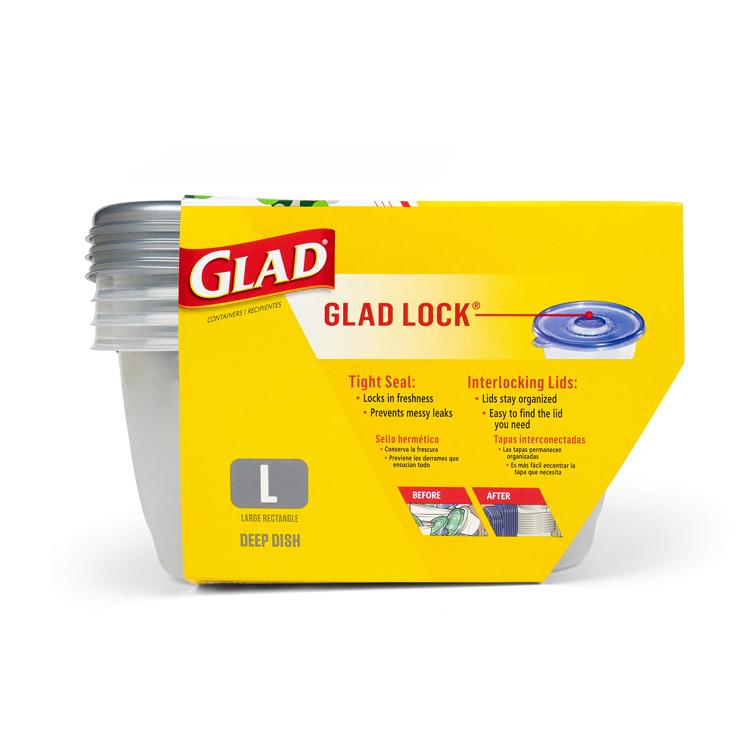 Buy Glad Holiday Food Storage Containers, Large Rectangle (64 Oz) 3