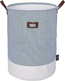 DOKEHOM 19-Inches Grand Organiser Paniers pour Vêtements Stockage (9 Couleurs), Cordon Paniers à Linge, Pliable Sac à Linge, Pliage Grande Capacité Corbeilles à Linge (Bleu Marine, L)