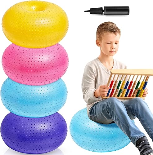 4 piezas de asientos flexibles mejorados con punto de masaje para aula, sillas de pelota de yoga elementales para niños, entrenamiento de disponible en Yaxa Peru
