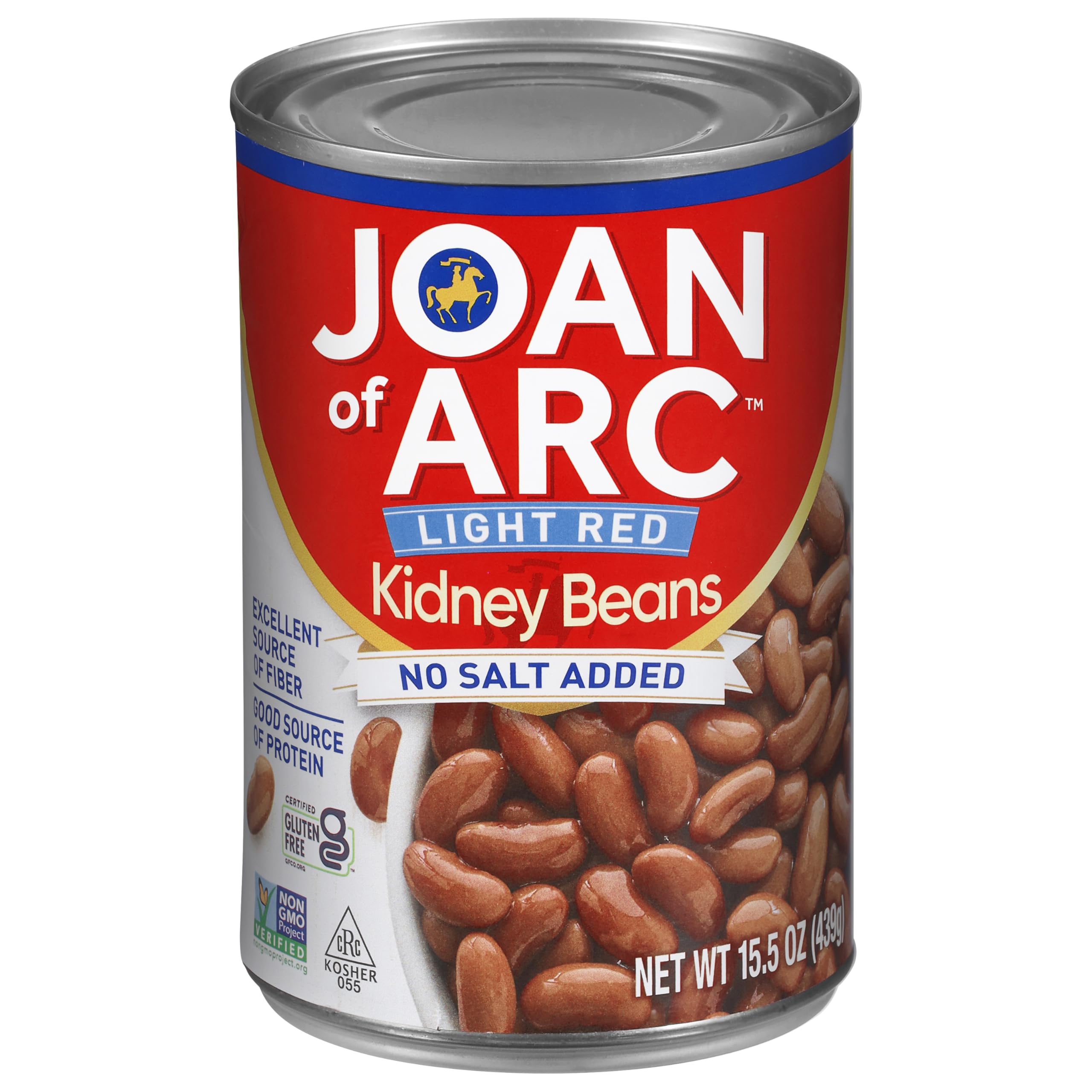 Joan of Arc Beans, No Salt Added, Light Red Kidney Beans, 15.5 Ounce (Pack of 12)