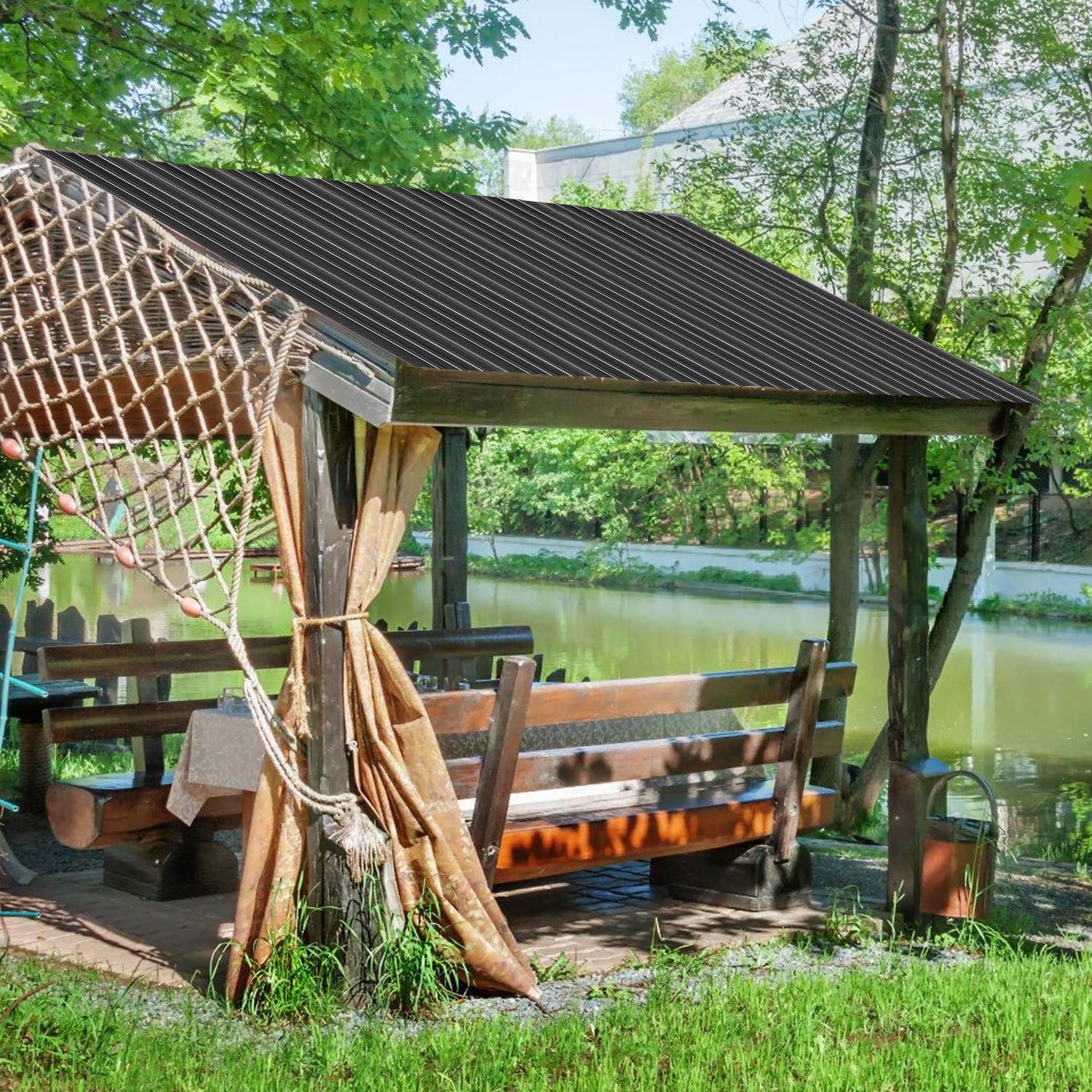 Trapezblech 24 Stück 129×46 cm Anthrazit – wetterfeste verzinkte Dachplatten 0,25 mm, Profilblech für Carport, Gartenhaus & Terrasse