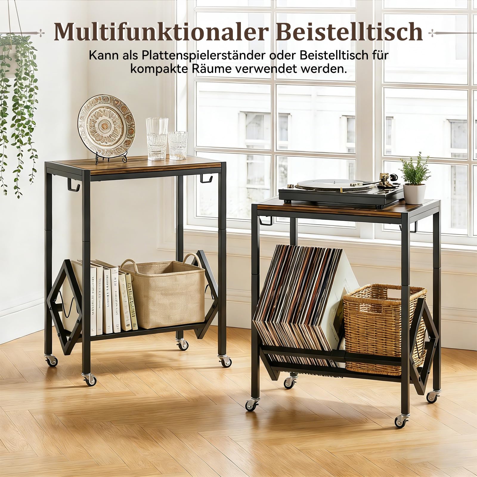 Scaffale per giradischi, per 120 dischi in vinile, supporto per giradischi, supporto per dischi in vinile DJ, con organizer per soggiorno, camera da letto, ufficio