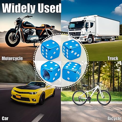 Vista 21 de 4 tapas de vástago de válvula de neumático estilo dado, con anillo de goma O, cubiertas universales de aleación de aluminio a prueba de polvo