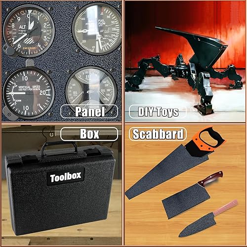 Miniatura 7 de Hoja de plástico ABS de 18 pulgadas de grosor de 12 x 36 pulgadas (paquete de 2), panel moldeado rígido negro con diferentes superficies (parte