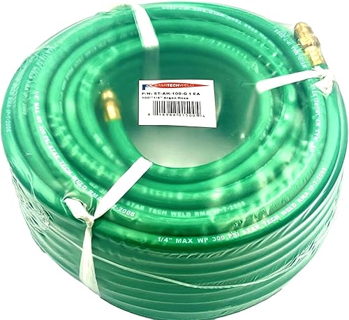 Miniatura 4 de Manguera de gas argón para medidor de flujo de soldadura MIGTIG 14 ", 58" X18 macho, accesorios NPT, manguera inerte (100 pies) AH-100-G