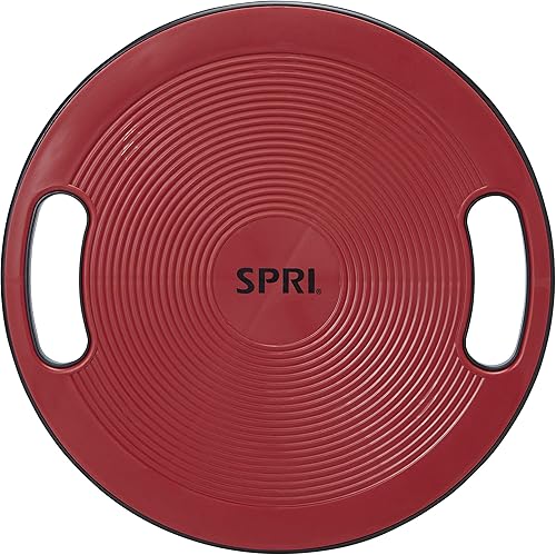 SPRI Core Balance Board - Entrenador de disco tambaleante, superficie antideslizante, balancín de doble mango para sentadillas, flexiones,