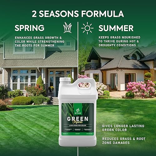 Miniatura 6 de Fertilizante orgánico verde  Fertilizante para césped para el color del césped y crecimiento sostenido, fertilizante para césped que acondiciona y