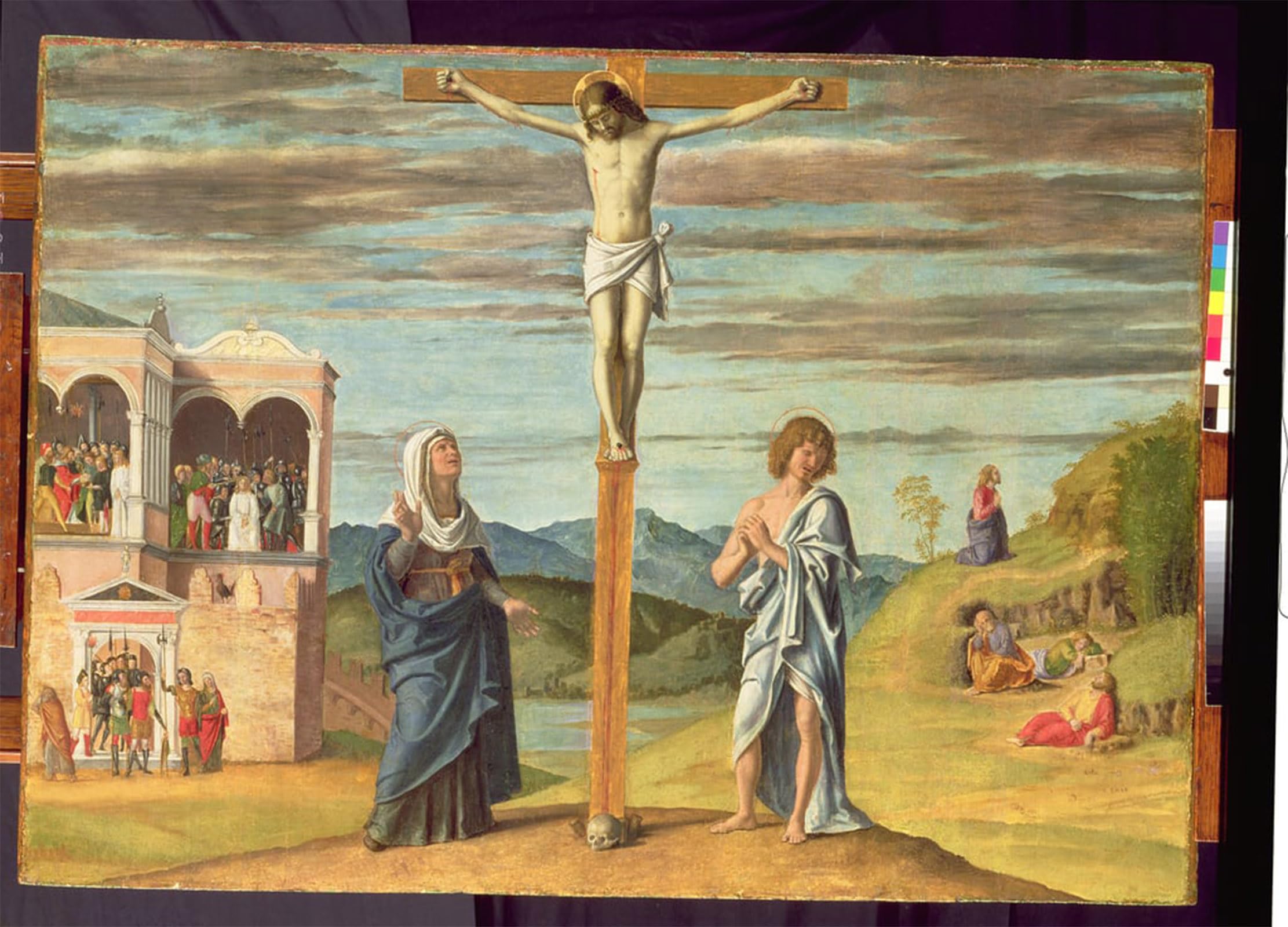 ARTXLXXBN Famous Prints Artwork Pictures Poster Painting Art Christ on the Cross with the Virgin and St the Evangelist by Battista Cima Da Conegliano Artwork Landscape Pictures for Home Decor 60x90cm