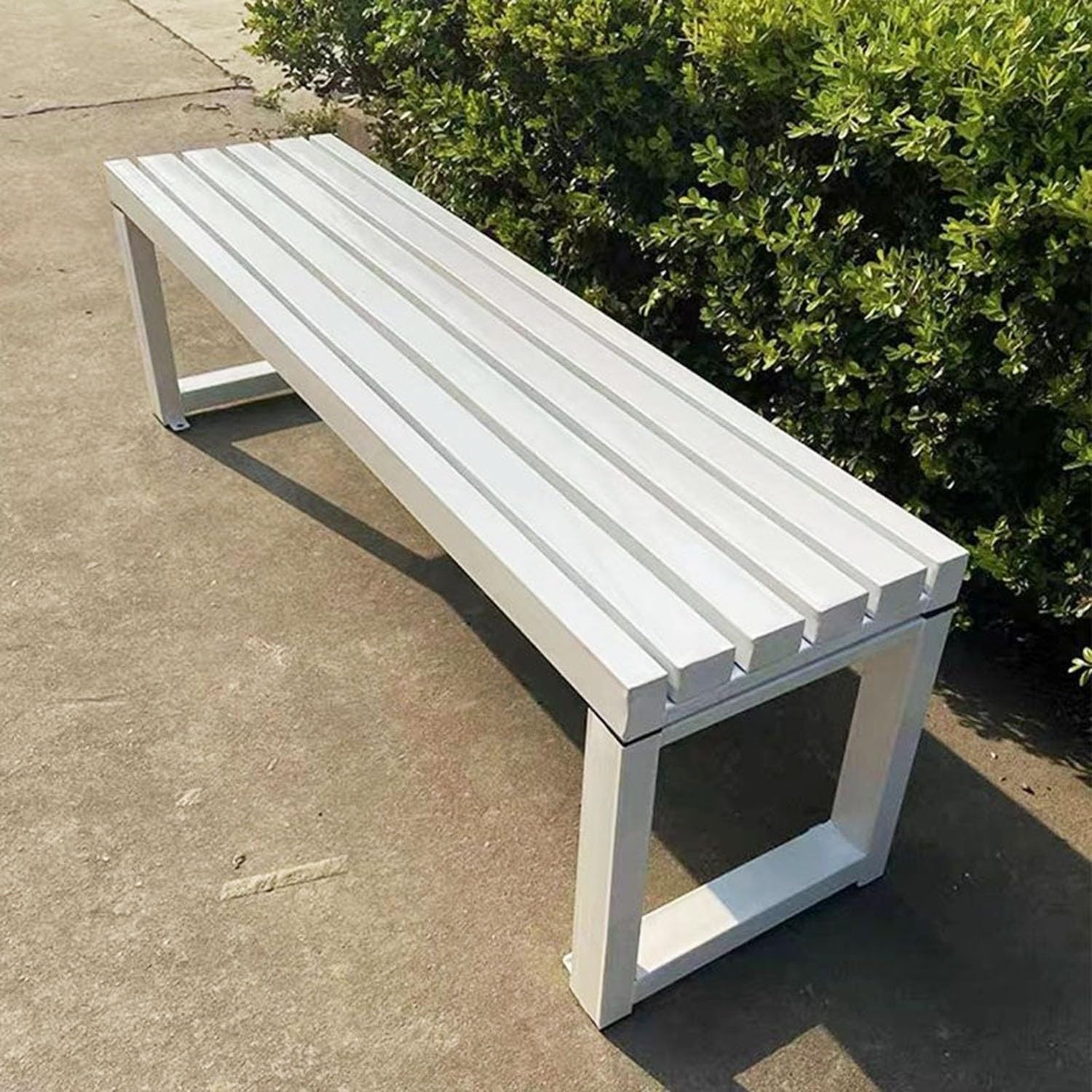 Banc de terrasse 2 personnes en métal blanc étanche pour salon cuisine